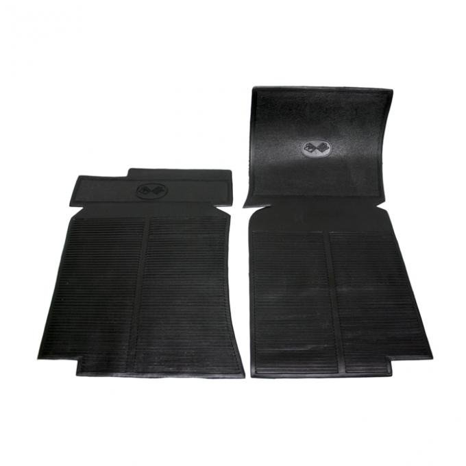 Redline Restomotive® 1968-1982 Chevrolet Corvette Black Rubber Floor Mats