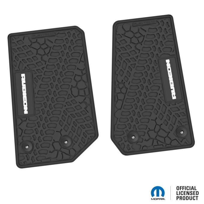 FlexTread 14-18 Jeep Wrangler JK 2Dr Floor Mats (2pc) w/ Rubicon Logo NGTT04013