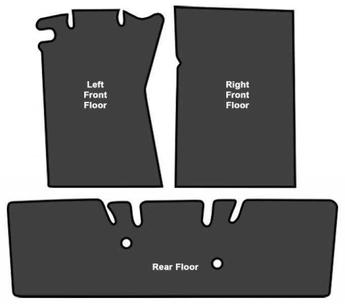 ACC 1965-1973 Ford Mustang Convertible Sound Deadener Pass Area 3pc EVA