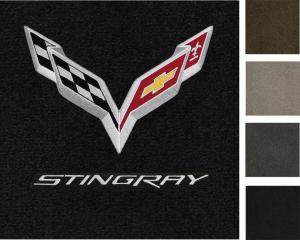 Corvette Floor Mats, 2 Piece Lloyd® Ultimat™, with C7 Flags & Stingray Script, 2014-2016