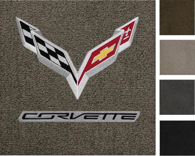 Corvette Floor Mats, 2 Piece Lloyd® Ultimat™, with C7 Flags & Corvette Script, 2014-2016