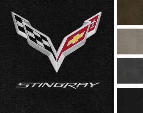 Corvette Floor Mats, 2 Piece Lloyd® Ultimat™, with C7 Flags & Stingray Script, 2014-2016