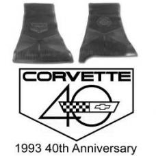 Corvette Mats, Black Corvette 40th Anniversary, 1993