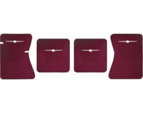 Ford Thunderbird Rubber Floor Mats, 4 Piece Set, Front & Rear, With White T-Bird, 1964-66