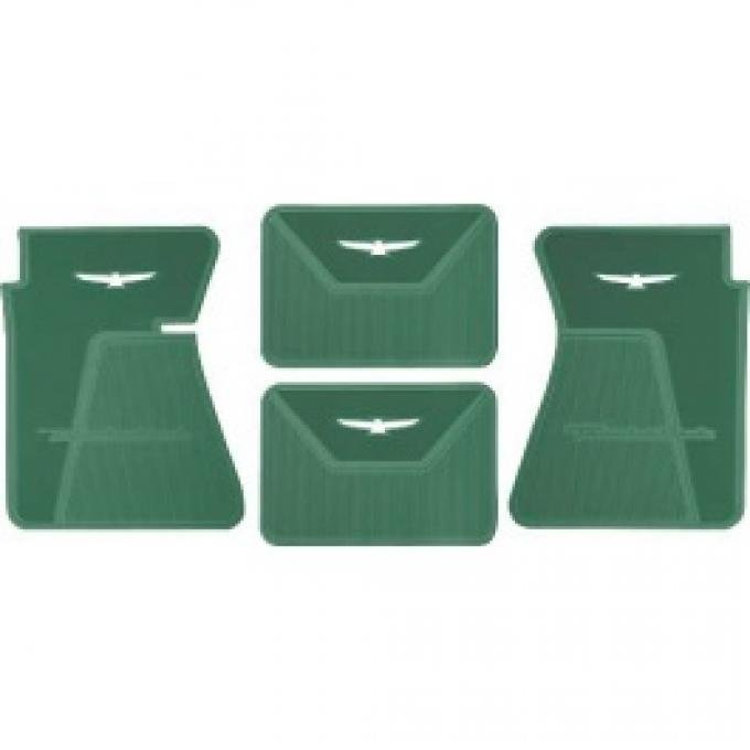 Ford Thunderbird Rubber Floor Mats 4 Piece Set Front Rear With White T Bird 1961 63