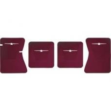 Ford Thunderbird Rubber Floor Mats, 4 Piece Set, Front & Rear, With White T-Bird, 1964-66