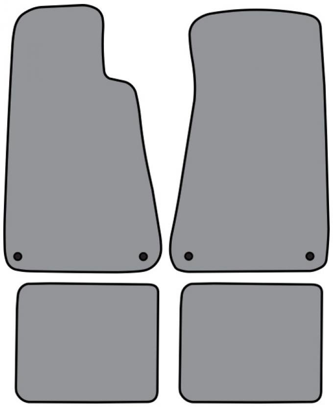 ACC 1994-1996 Buick Roadmaster Floor Mat with Snaps 4pc (FM89FW/SNA FM89R) Cutpile