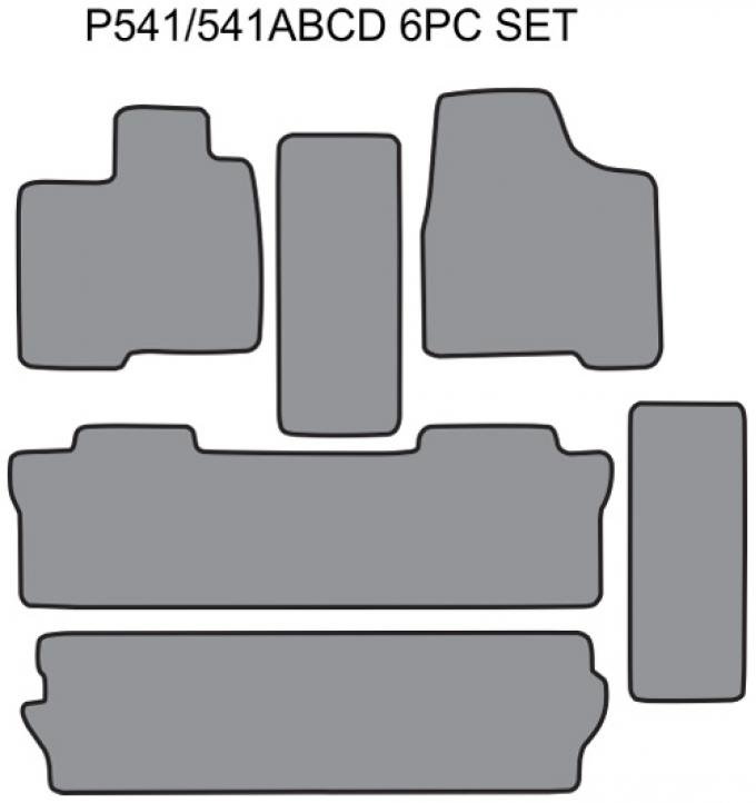 ACC 2004-2010 Toyota Sienna Floor Mat 6pc (FM376F FM376R) Cutpile