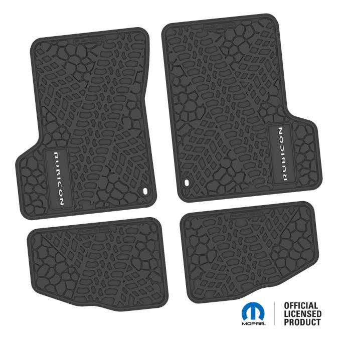 FlexTread 97-06 Jeep Wrangler TJ & LJ Floor Mats (4pc) w/ Rubicon Logo NGTT44048
