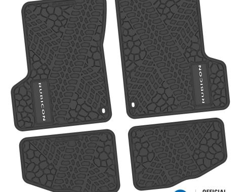 FlexTread 97-06 Jeep Wrangler TJ & LJ Floor Mats (4pc) w/ Rubicon Logo NGTT44048