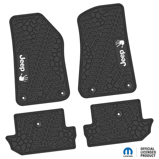 FlexTread 18-24 Jeep Wrangler JL 2Dr Floor Mats (4pc) w/ JEEP Wave Logo NGTT47052