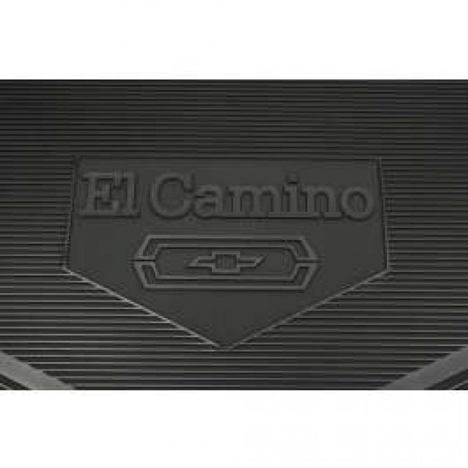 Legendary El Camino Floor Mats, Vintage Rubber, With El Camino Block Letters And Bowtie Emblem, Black, Show Correct, 1968-1972