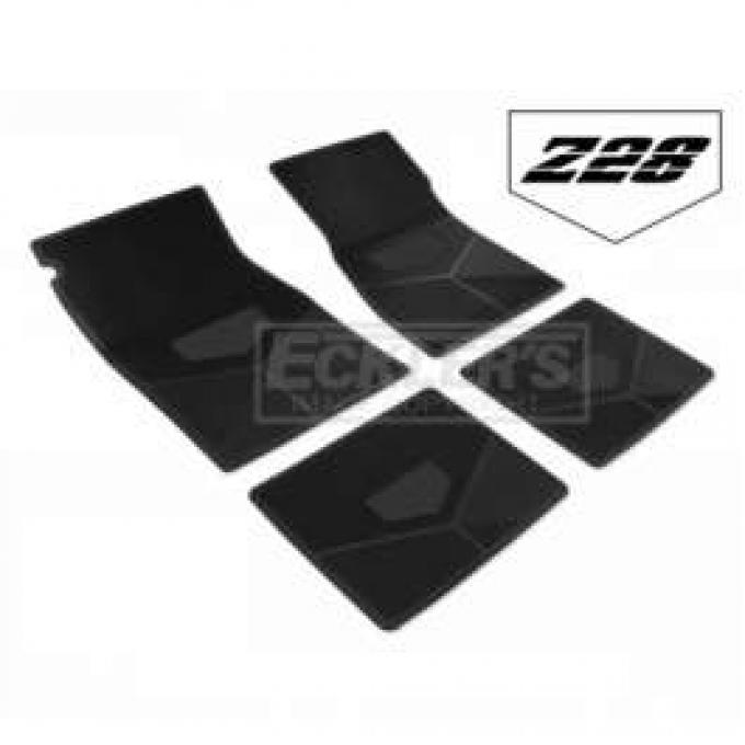 Camaro Rubber Floor Mats, With Z28 Emblem, Black, 1979-1981