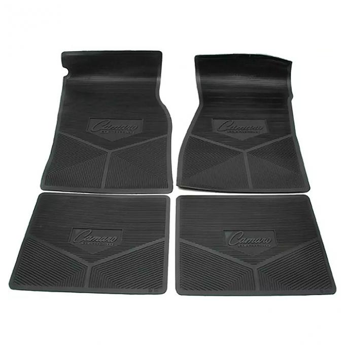 Camaro Vinyl Floor Mat Set, Custom Vintage Logo, Camaro By Chevrolet, 1967-1969