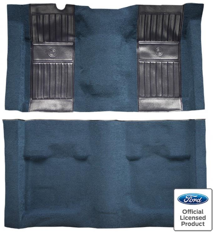 ACC 1971-1973 Ford Mustang Mach 1 with 2 Dark Blue Running Pony Inserts Fastback Nylon Carpet