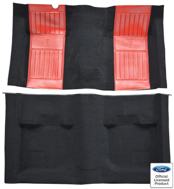 ACC 1971-1973 Ford Mustang Mach 1 with 2 Red Running Pony Inserts Fastback Nylon Carpet